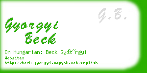 gyorgyi beck business card